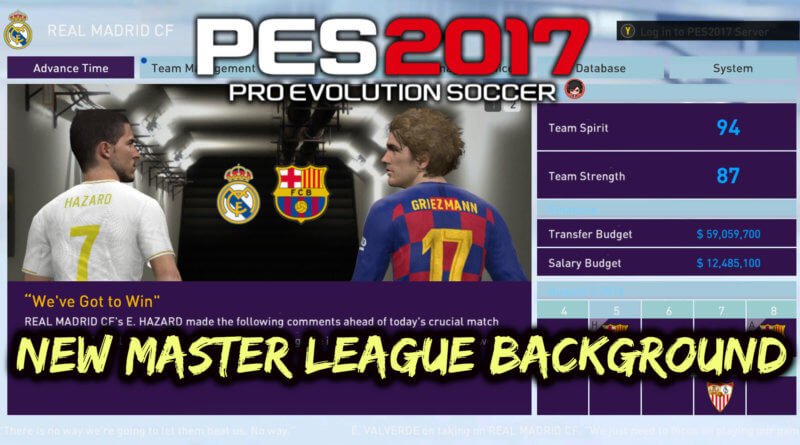 PES 2017 | NEW MASTER LEAGUE BACKGROUND