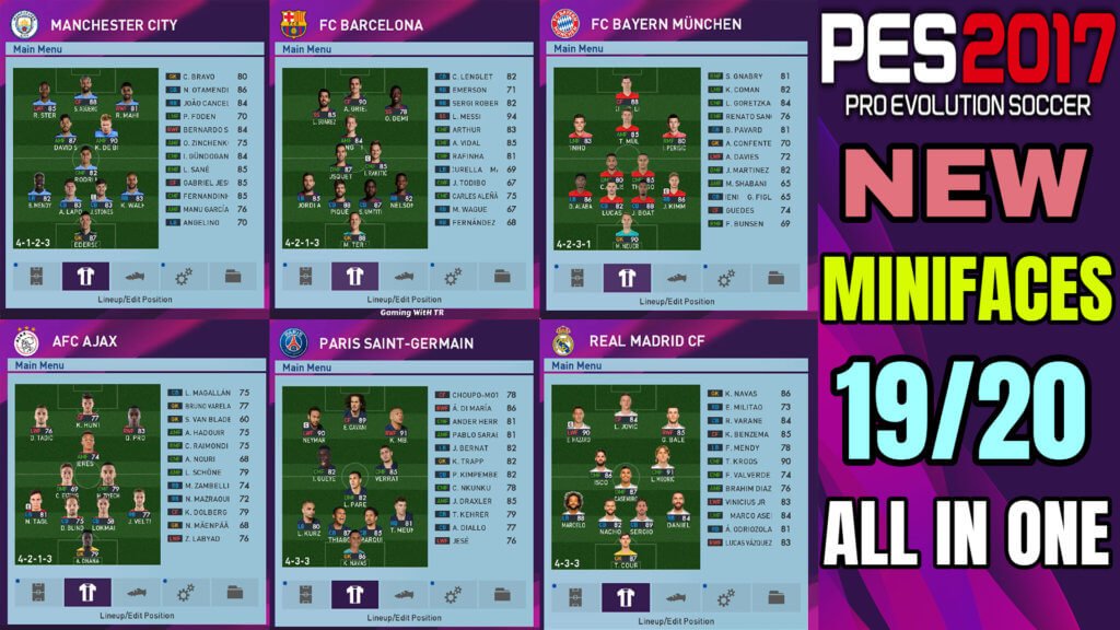 PES 2017 | NEW MINIFACES 19/20 | ALL IN ONE