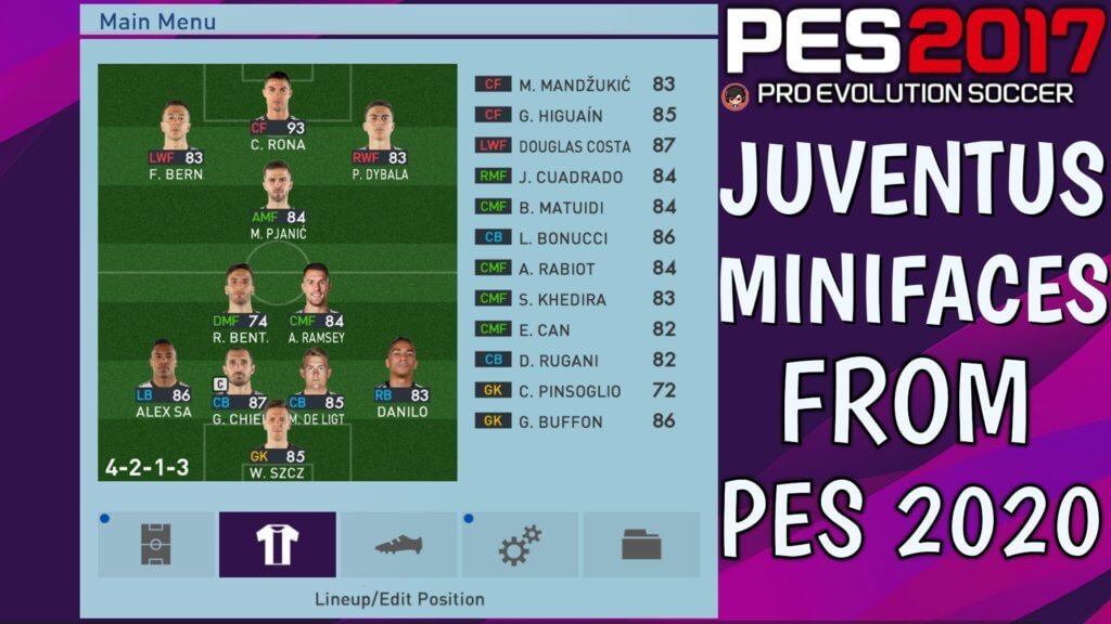 PES 2017 | JUVENTUS MINIFACES FROM PES 2020