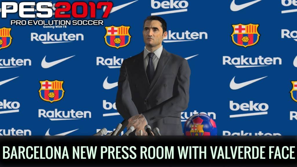 PES 2017 | BARCELONA NEW PRESS ROOM WITH ERNESTO VALVERDE FACE
