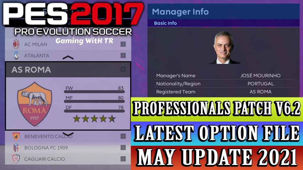 PES 2017 Option File PES Professionals Patch 2017 V6.2 Season 2020/2021 ~