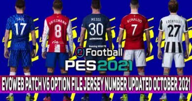 PES 2021 NEW OPTION FILE WITH JERSEY NUMBER UPDATED 2021 (EVOWEB PATCH V6 OCTOBER UPDATE UNOFFICIAL)