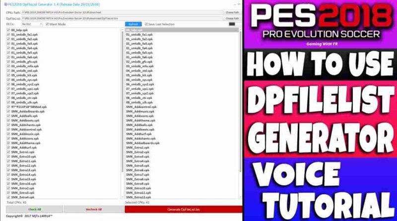 PES 2018 DPFILELIST GENERATOR V1.4