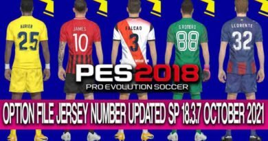 PES 2018 NEW OPTION FILE WITH JERSEY NUMBER UPDATED 2021 (SMOKE PATCH 18.3.7 OCTOBER UPDATE UNOFFICIAL)