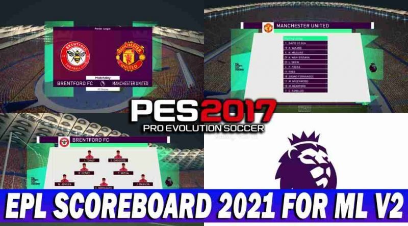 PES 2017 EPL SCOREBOARD 2021 FOR MASTER LEAGUE V2