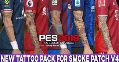 PES 2019 NEW TATTOO PACK FOR SMOKE PATCH V4