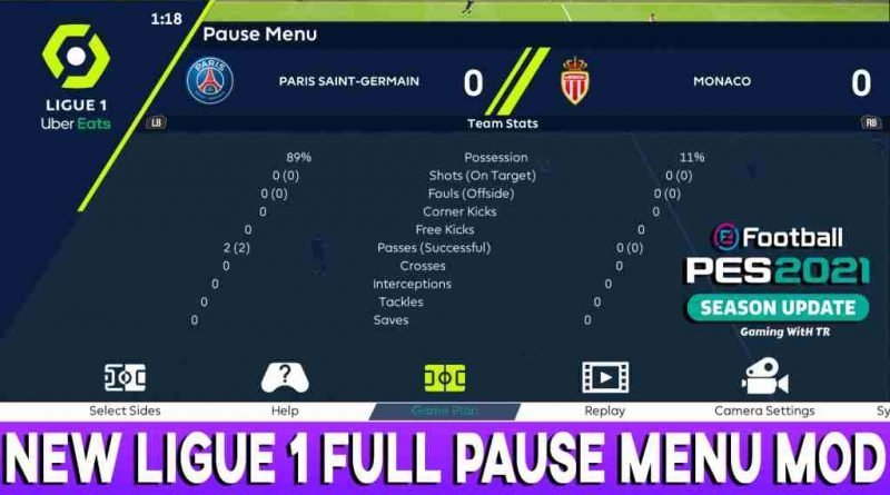 PES 2021 NEW LIGUE 1 UBER EATS FULL PAUSE MENU MOD