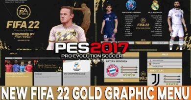 PES 2017 NEW FIFA 22 GOLD GRAPHIC MENU