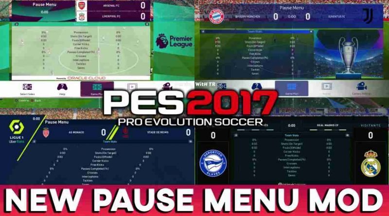 PES 2017 NEW PAUSE MENU MOD