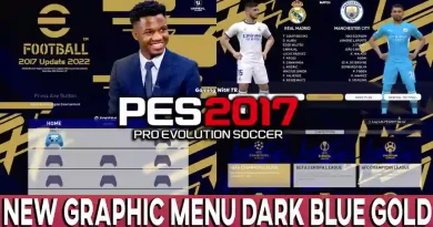 PES 2017 NEW GRAPHIC MENU DARK BLUE GOLD