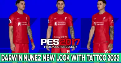PES 2017 DARWIN NUNEZ NEW LOOK WITH TATTOO JULY 2022