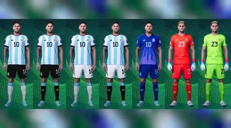 PES 2021 NEW HD ARGENTINA WORLD CUP 2022 KITS