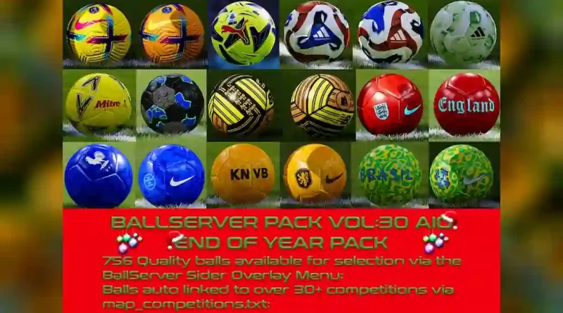 PES 2021 NEW BALL SERVER PACK V30 – 756+ BALLS