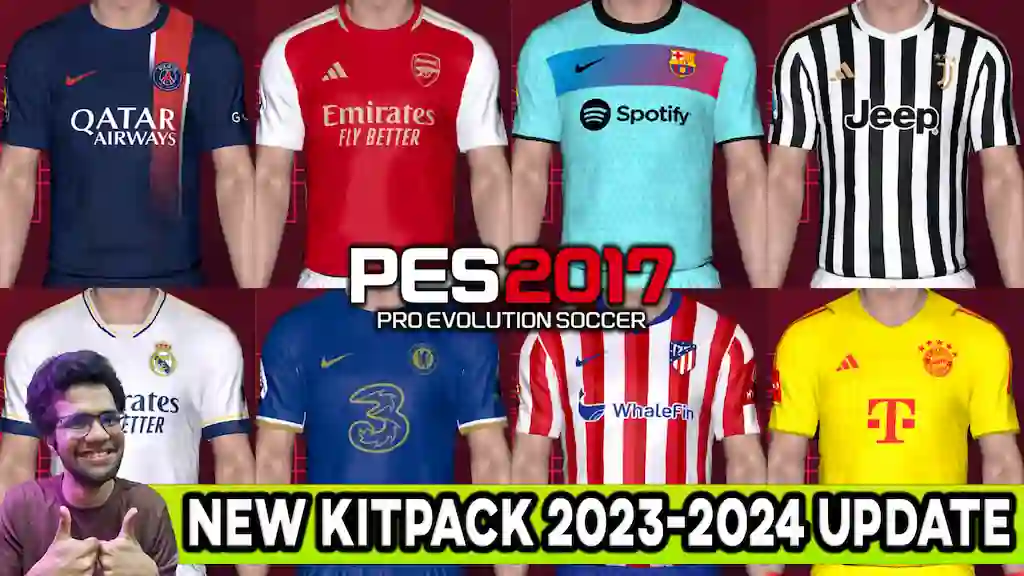 PES 2017 New Kits 2023-24 Update v18 by All Makers, патчи и моды