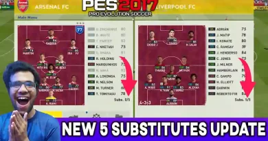 PES 2017 NEW 5 SUBSTITUTES UPDATE