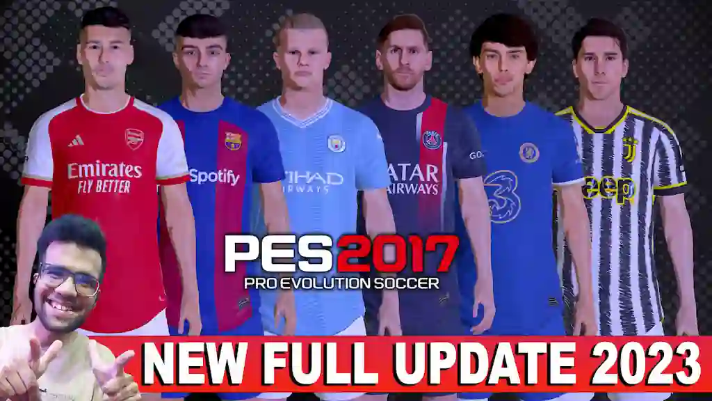 PATCH PES 2017 ATUALIZADO TEMPORADA 2023 COM FACES E UNIFORMES,  TRANSFERÊNCIAS