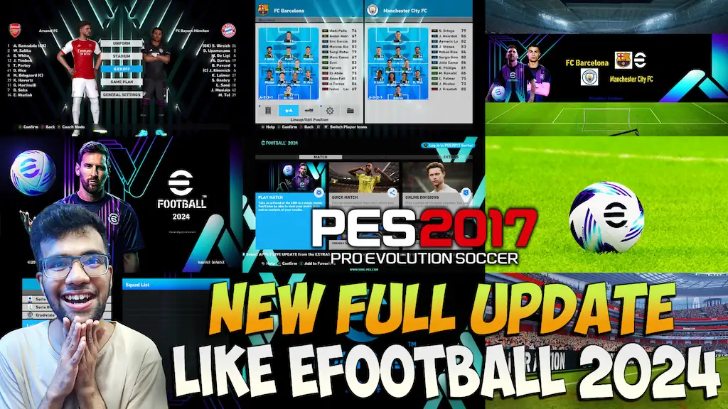 PES 2017 NEW FULL UPDATE LIKE EFOOTBALL 2024
