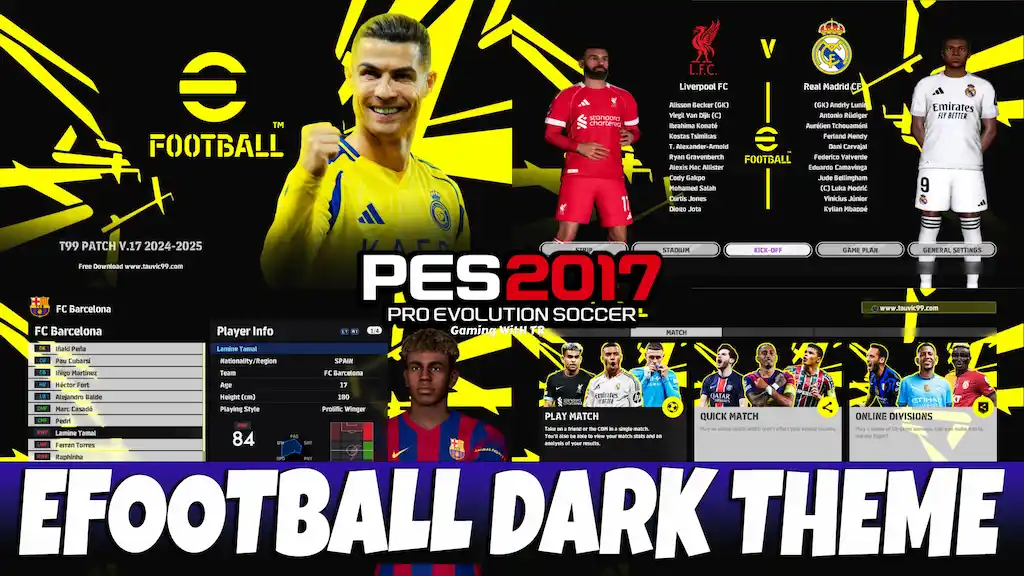 PES 2017 NEW EFOOTBALL DARK THEME UPDATE 2025