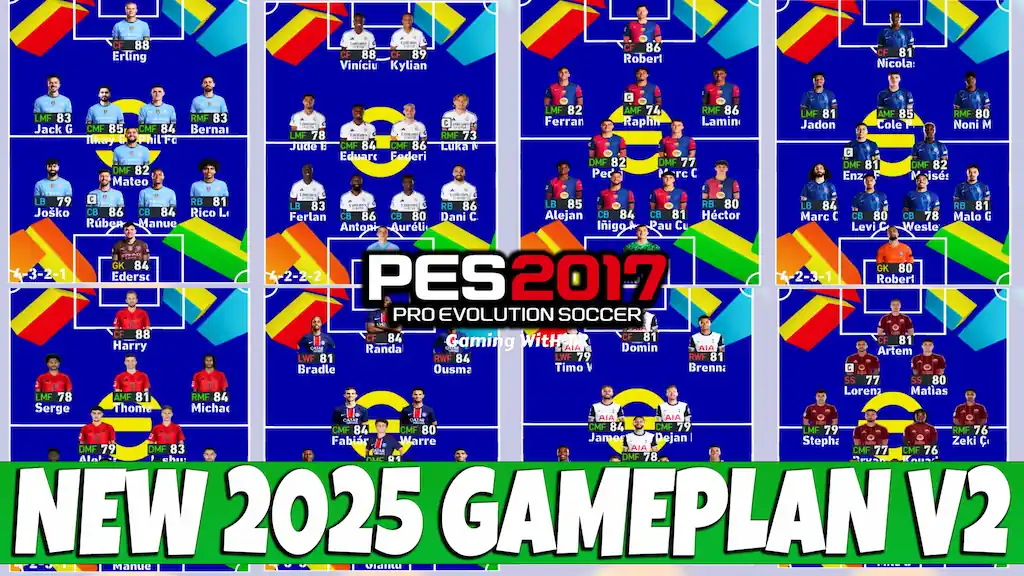PES 2017 NEW GAMEPLAN FACES SEASON 2025 UPDATE V2