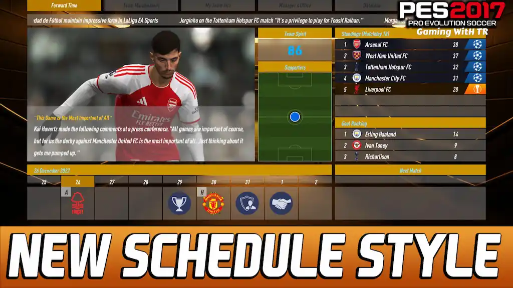 PES 2017 NEW SCHEDULE STYLE UPDATE