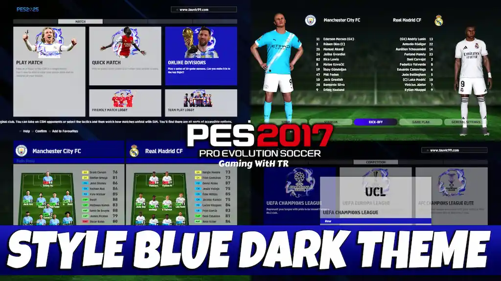PES 2017 NEW STYLE BLUE DARK THEME UPDATE