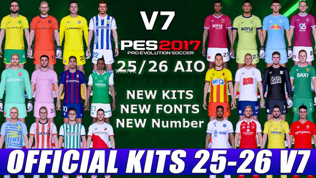 PES 2017 NEW OFFICIAL KITS SEASON 2025-2026 V7