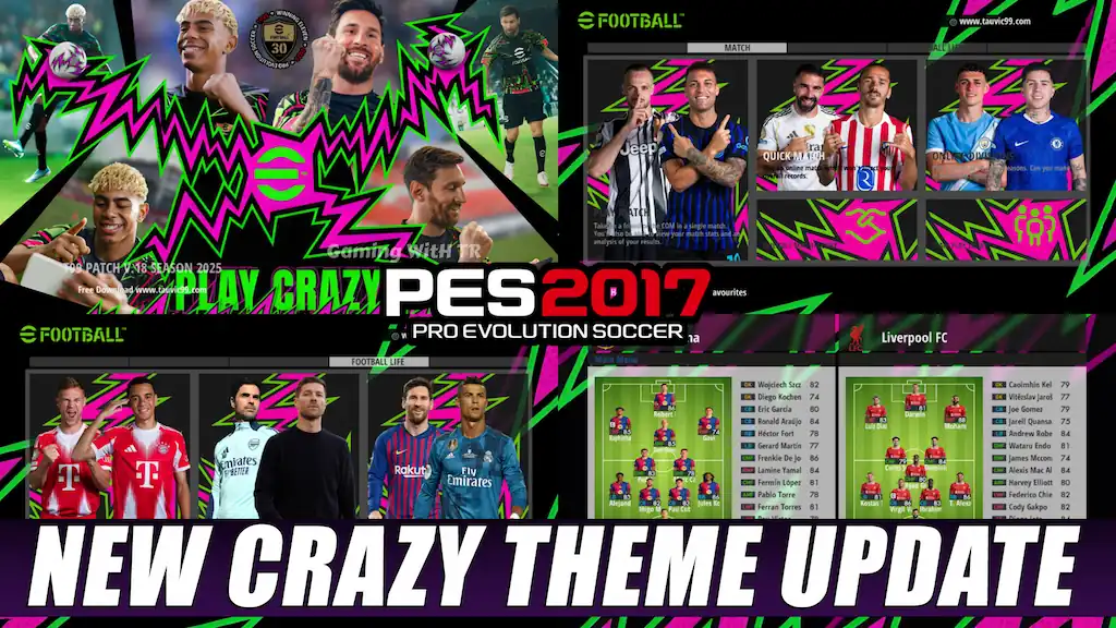 PES 2017 NEW CRAZY EFOOTBALL THEME UPDATE 2025